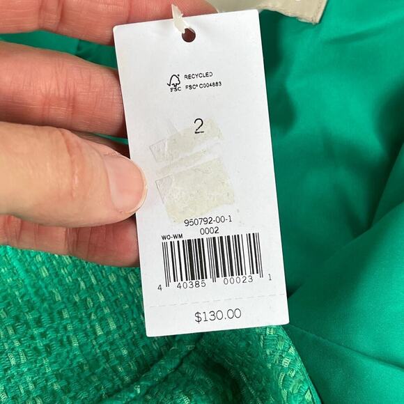 Banana Republic Green Tweed Strapless Mini Dress Size 2. NEW - Picture 11 of 13